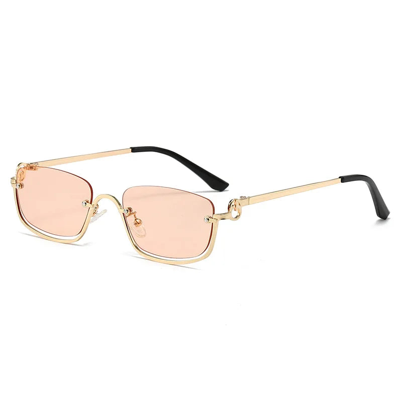 Fashion Small Square Women's Sunglasses Luxury Brand Metal Half Frame-Dollar Bargains Online Shopping Australia