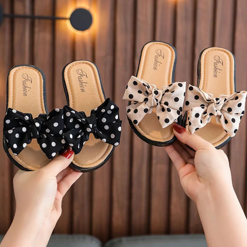 Bow Flats Open Toe Slide Sandals Non-slip Flip Flops Children Home Slippers Kids Girls Summer Cute Beach Slippers Shoe-Dollar Bargains Online Shopping Australia