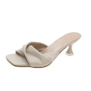 Fashion Simple Ladies Slippers Dew Feet High Heels-Dollar Bargains Online Shopping Australia