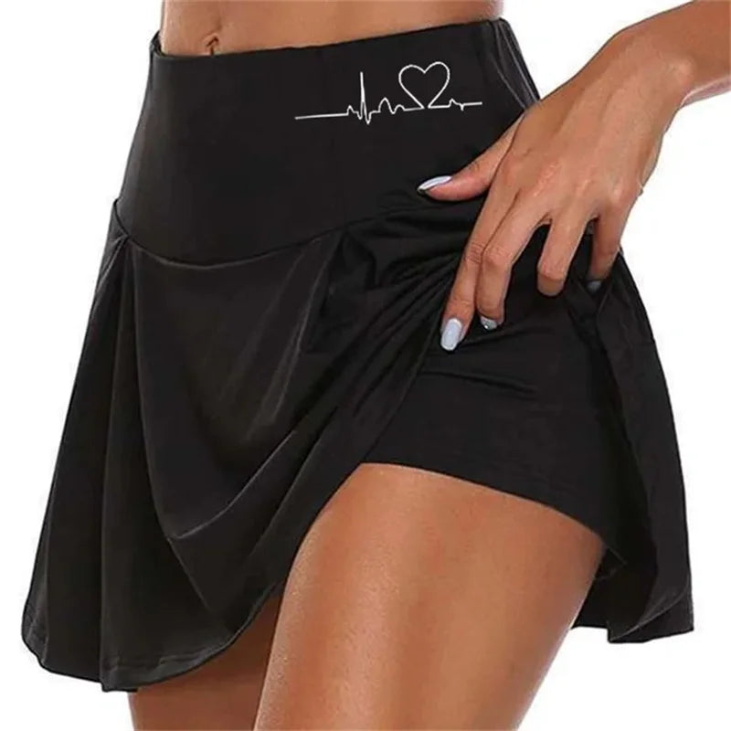 Women Skrits Summer Above Knee Double-Layer Sports Shorts Dress Quick Drying Yoga Sports Leggings Fitness Shorts-Dollar Bargains Online Shopping Australia