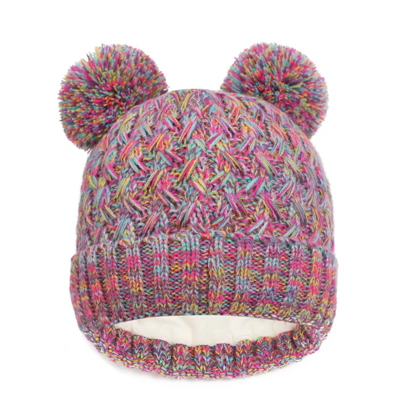 Imitation Cashmere Winter Baby Hat Gloves Scarf Set Fleece Warmer Scarves Thick Knitting Hats Boy Girl Cute Pompom Kids Beanie-Dollar Bargains Online Shopping Australia