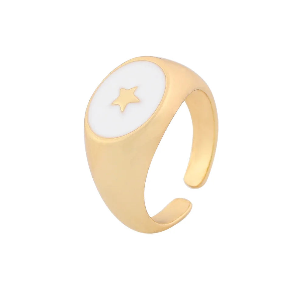 Drip Oil Love Set Ring For Women Simple Light Luxury Ladies Smiley Butterfly Jewelry Birthday Party Gifts-Dollar Bargains Online Shopping Australia