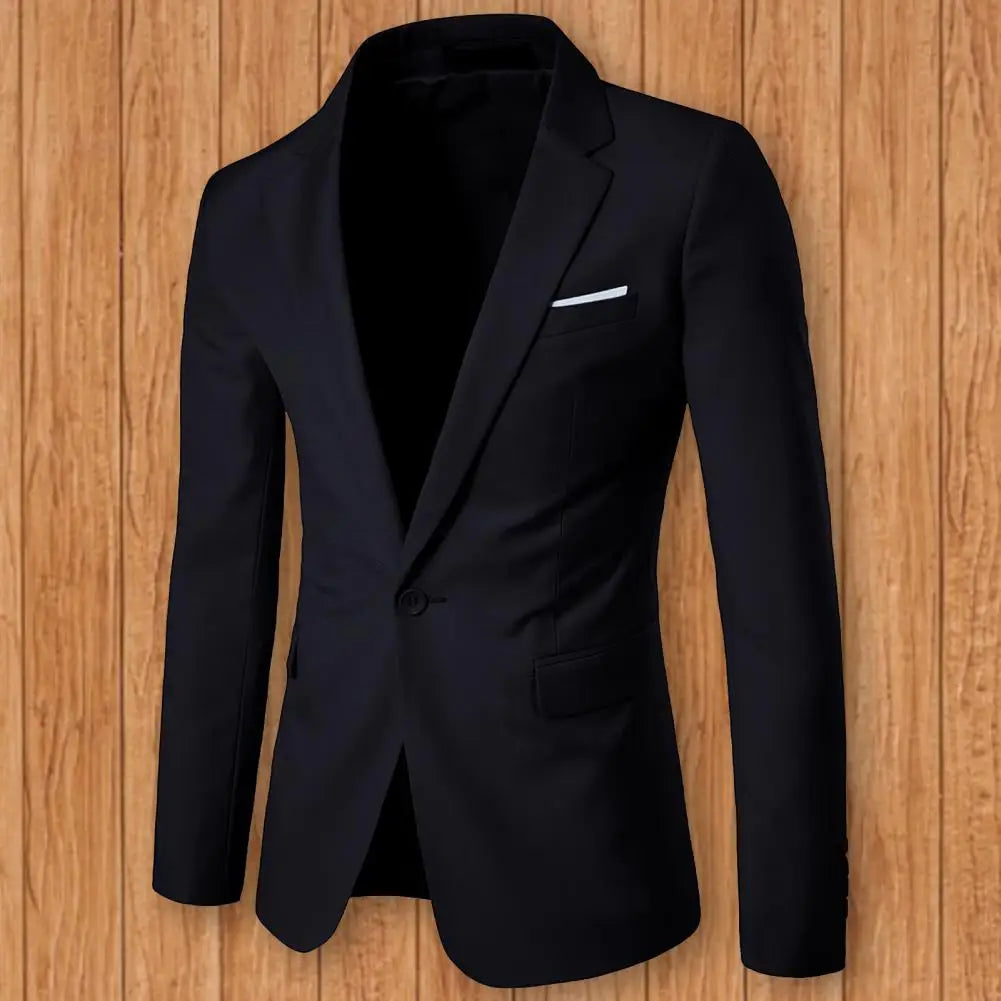 Casual Blazer Temperament Suit Coat Lapel Slim-fitting Pockets Suit Coat  All Match