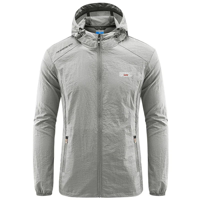 Men Hiking Fishing Cycling Hooded Gym Sport Windbreaker Ultra Light Coat Men Outdoor Quick Dry Sun-Protective Thin Jacket-Dollar Bargains Online Shopping Australia