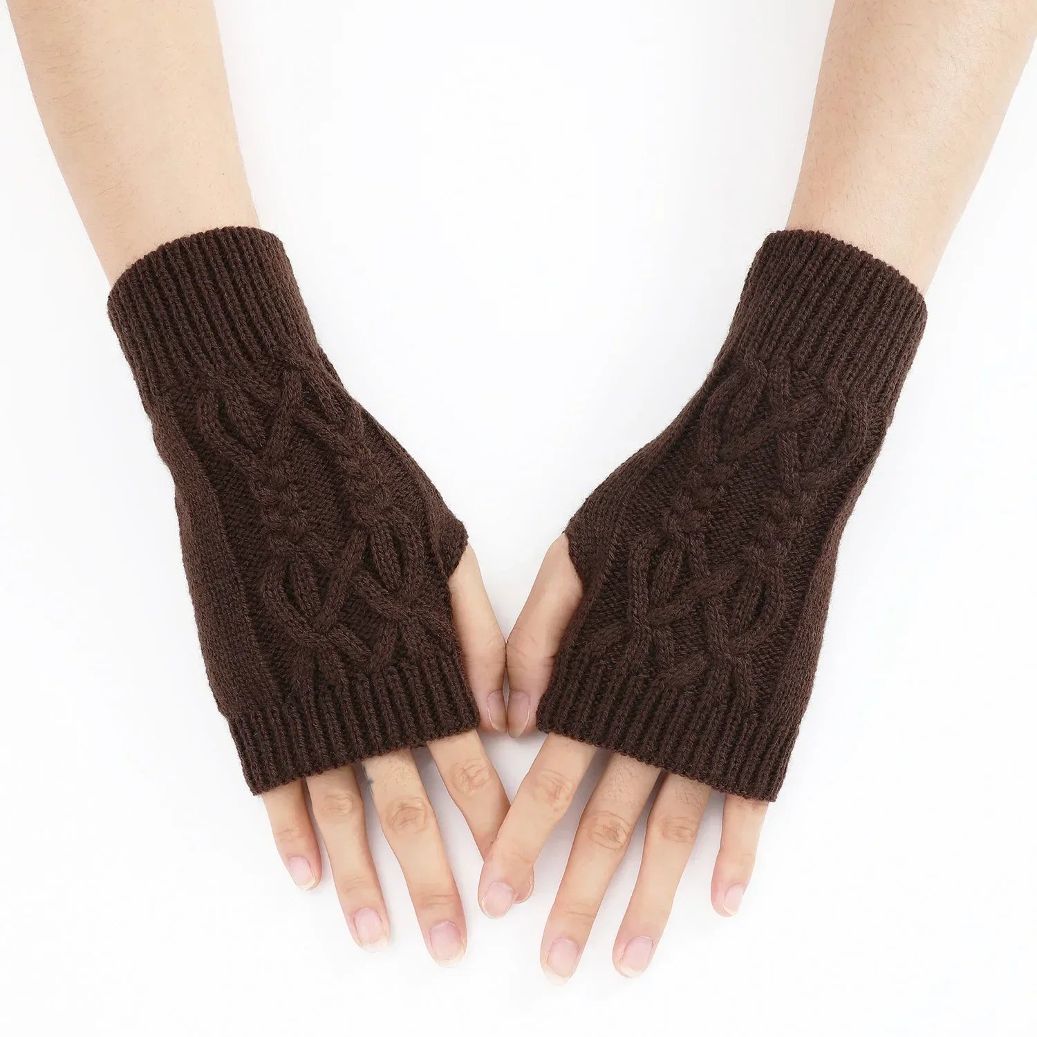 Half Finger Gloves for Women Winter Soft Warm Wool Knitting Arm Gloves Soft Warm Half Finger Handschoenen Unisex Mitten-Dollar Bargains Online Shopping Australia