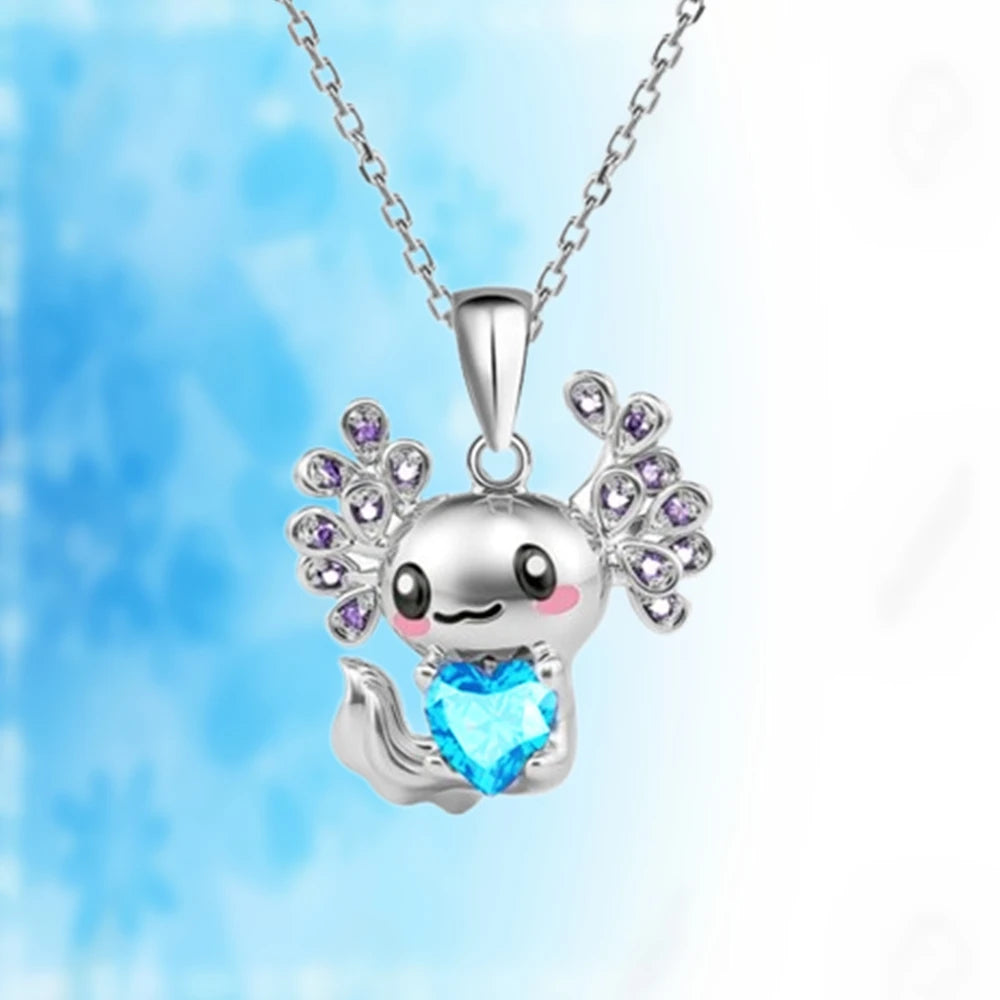 Cute Axolotl Cartoon Pendant Necklace Lady's Fashion Lady Animal Jewelry Exquisite Girl Pendant Love Party Fun Birthday Gift-Dollar Bargains Online Shopping Australia