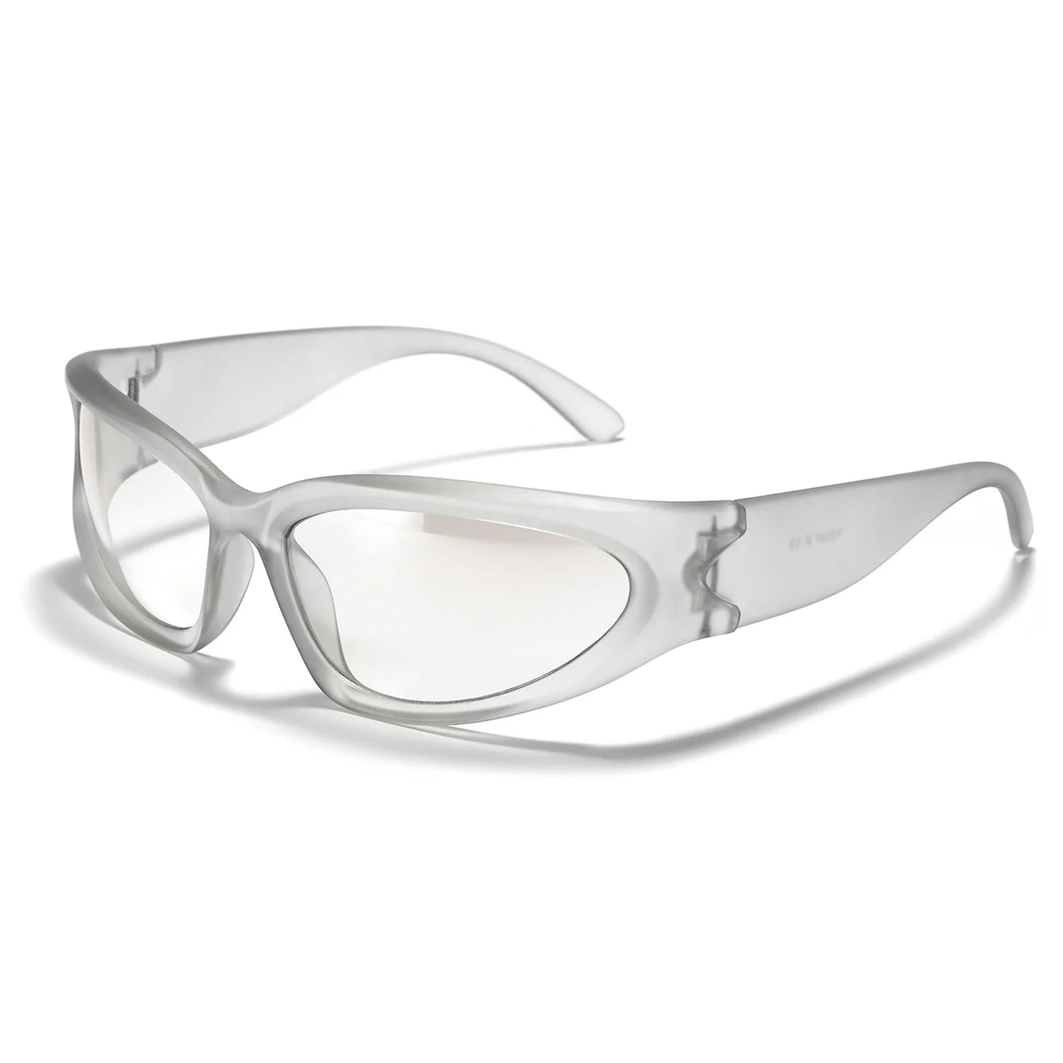 Fashion Wrap Around Cyber Y2K Sunglasses Women Silver Oval Shades Sports Cycling Sun Glasses Aesthetic Eyewear for Men Outdoor-Dollar Bargains Online Shopping Australia