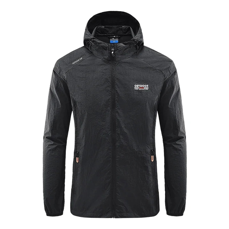 Men Hiking Fishing Cycling Hooded Gym Sport Windbreaker Ultra Light Coat Men Outdoor Quick Dry Sun-Protective Thin Jacket-Dollar Bargains Online Shopping Australia
