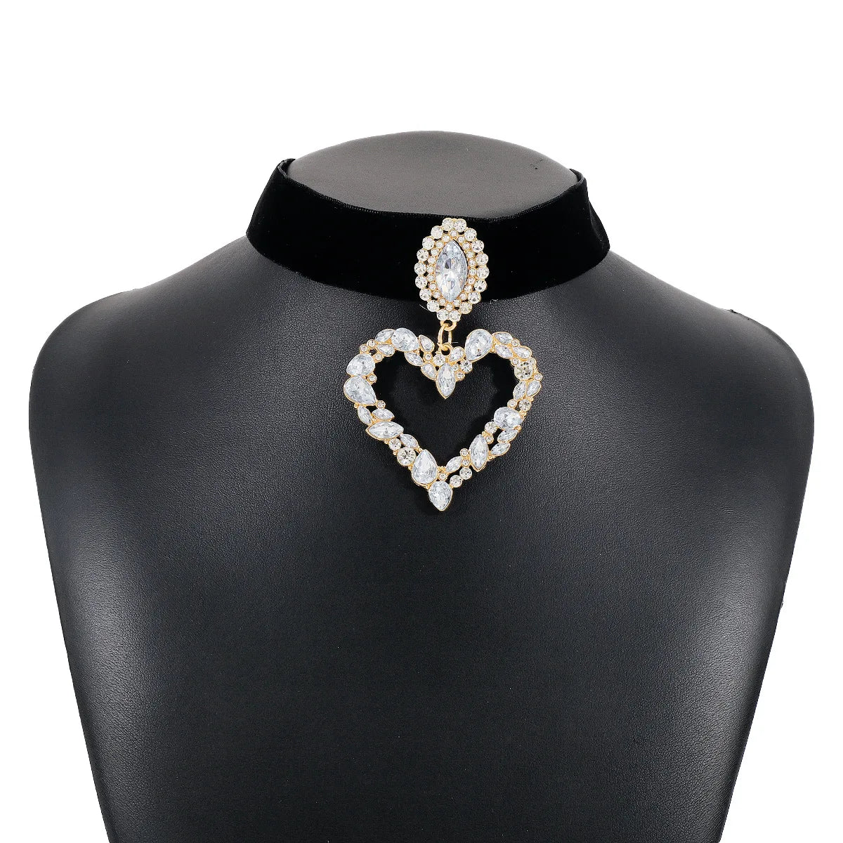 Romantic Crystal Heart Choker Necklace For Women Elegant Party Wedding Statement Necklace Fashion Jewelry Girls-Dollar Bargains Online Shopping Australia