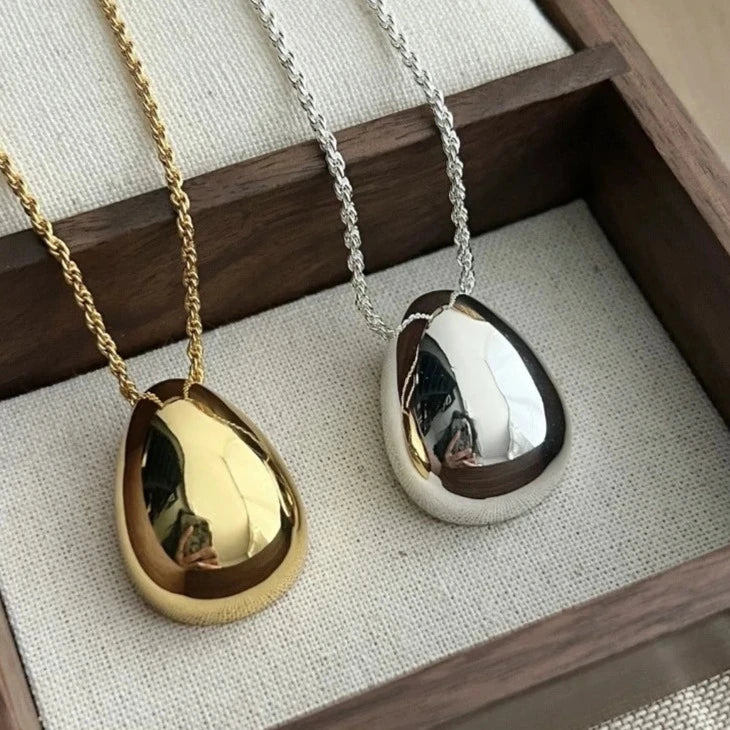 Smooth Metal Teardrop Pendant Necklace For Women Female Party Gift-Dollar Bargains Online Shopping Australia