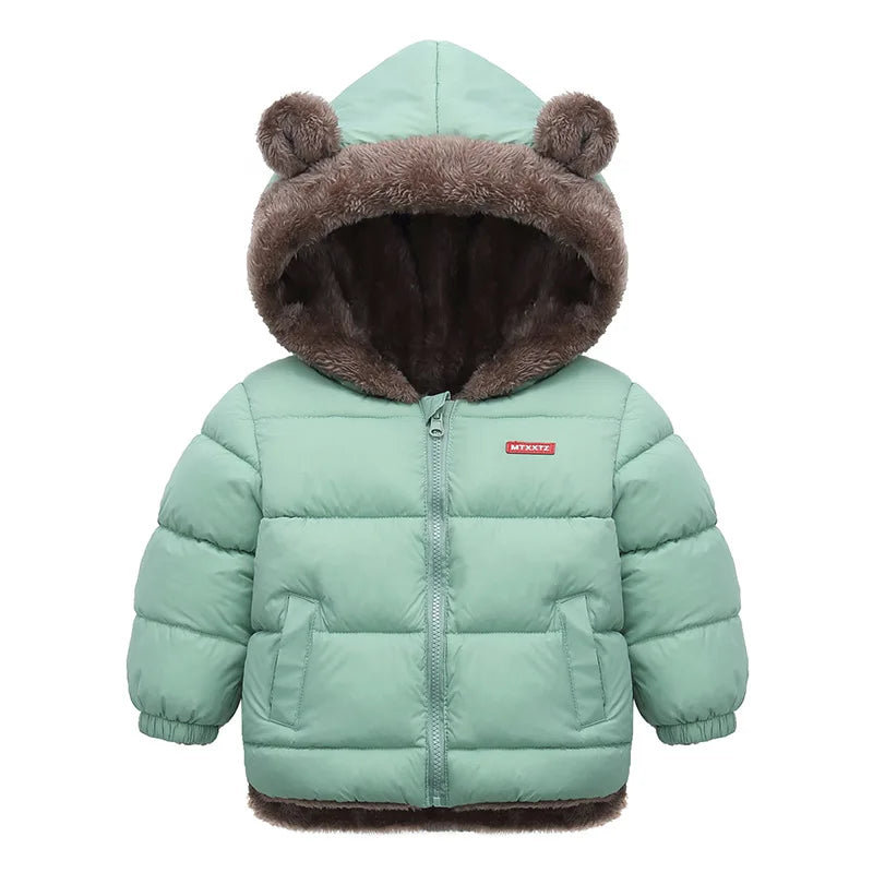 Baby Boys Girls Jacket Hooded Cotton Outerwear Children's Thick Fleece Coat Cashmere Padded Jackets Winter Boys Girls Warm Coats-Dollar Bargains Online Shopping Australia