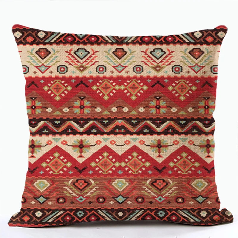 Bohemian Patterns Linen Cushions Case Multicolors Abstract Ethnic Geometry Print Decorative Pillows Case Living Room Sofa Pillow-Dollar Bargains Online Shopping Australia