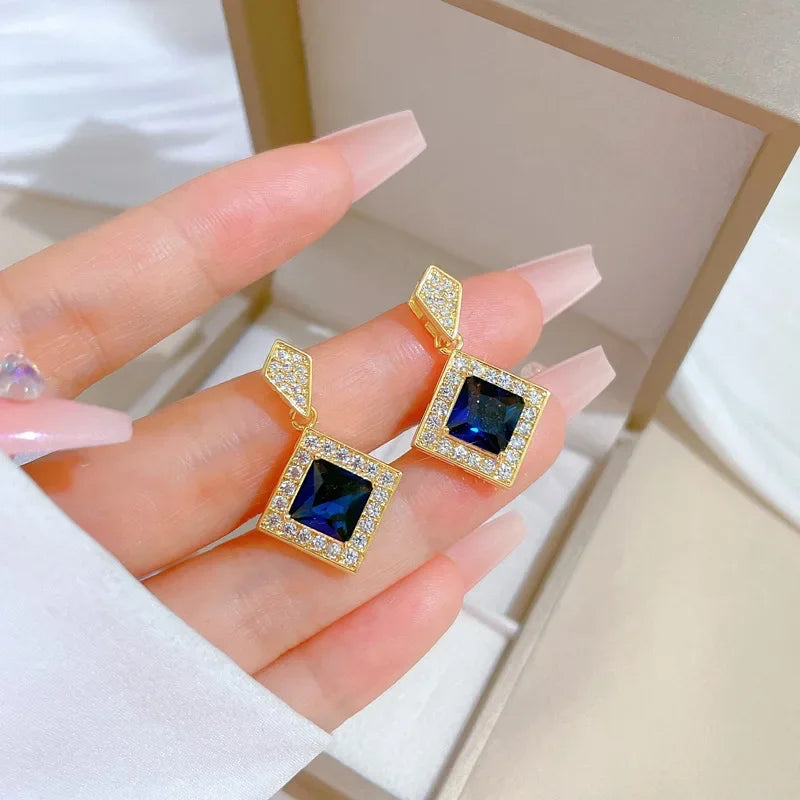 Exquisite Geometry Square Necklace Earrings Bracelet Jewelry Set Charm Ladies Jewelry Fashion Bridal Accessory Set Romantic Gift-Dollar Bargains Online Shopping Australia