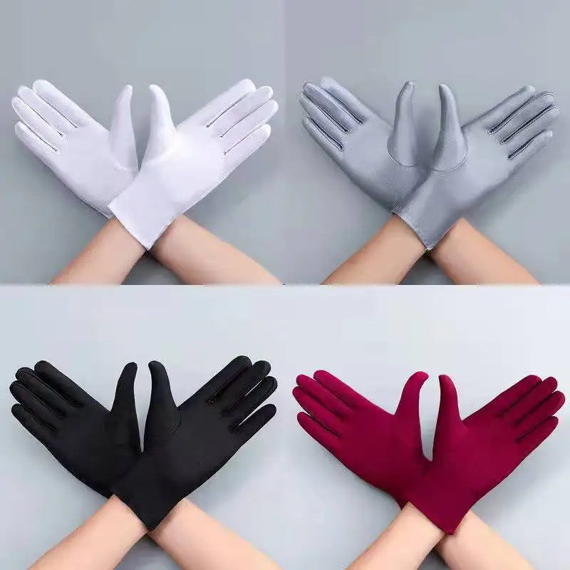 Thin Ice Silk Gloves Spring Cycling Driving Black White Gloves Training Sun Protection-Dollar Bargains Online Shopping Australia