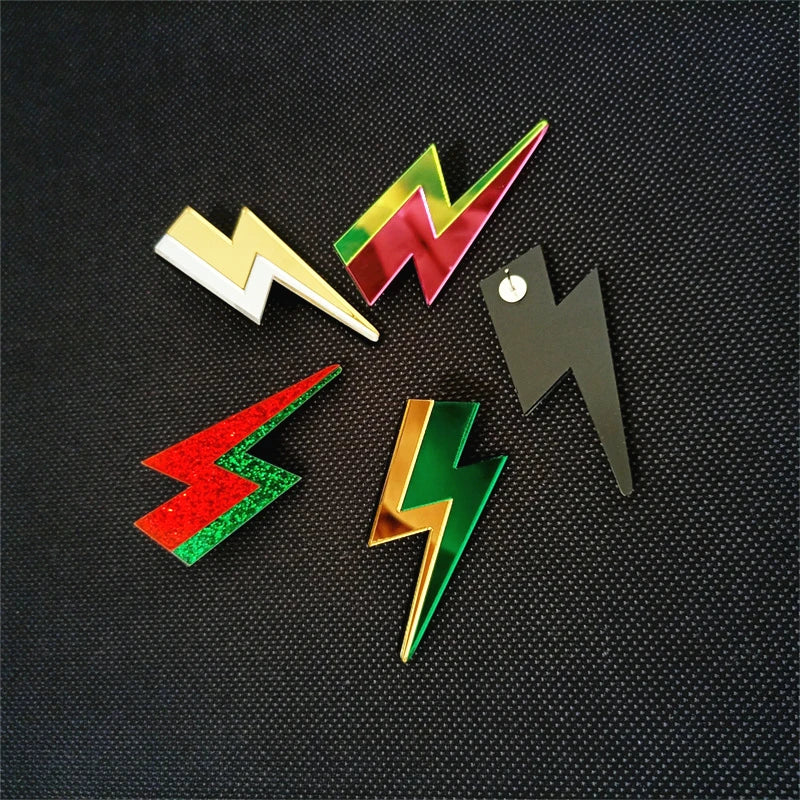 Glitter Lightning Acrylic Stud Earrings For Women Multicolor Jewelry Mirror Trendy Fashion Summer Classic Accessories-Dollar Bargains Online Shopping Australia