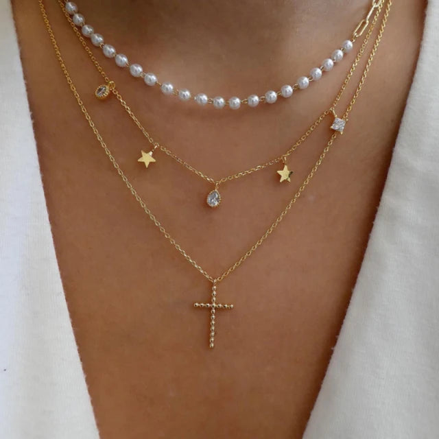 Bohemia Multilayer Crystal Butterfly Pendant Necklaces Women Hollow Heart Choker Necklace Fashion Jewelry Party-Dollar Bargains Online Shopping Australia