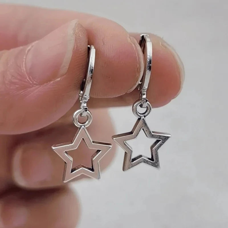 Creative Star Hoop Earrings Fashion Simple Earrings Gifts for Women Cute Mini Little Star 20S Holiday Jewelry-Dollar Bargains Online Shopping Australia