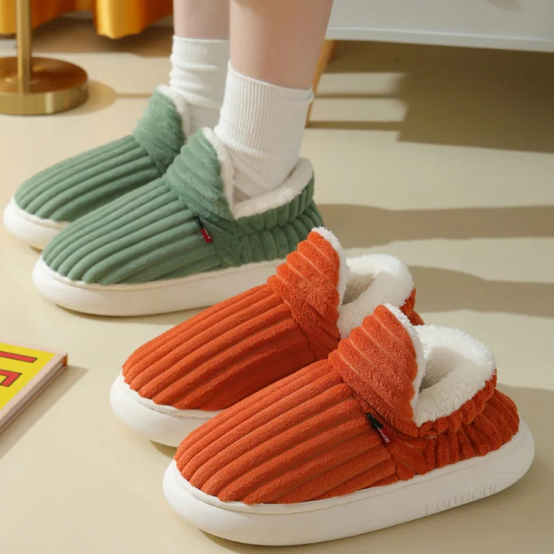 Unisex Home Men Cotton Slippers Casual Plush Shoes Warm Velvet Sneakers-Dollar Bargains Online Shopping Australia