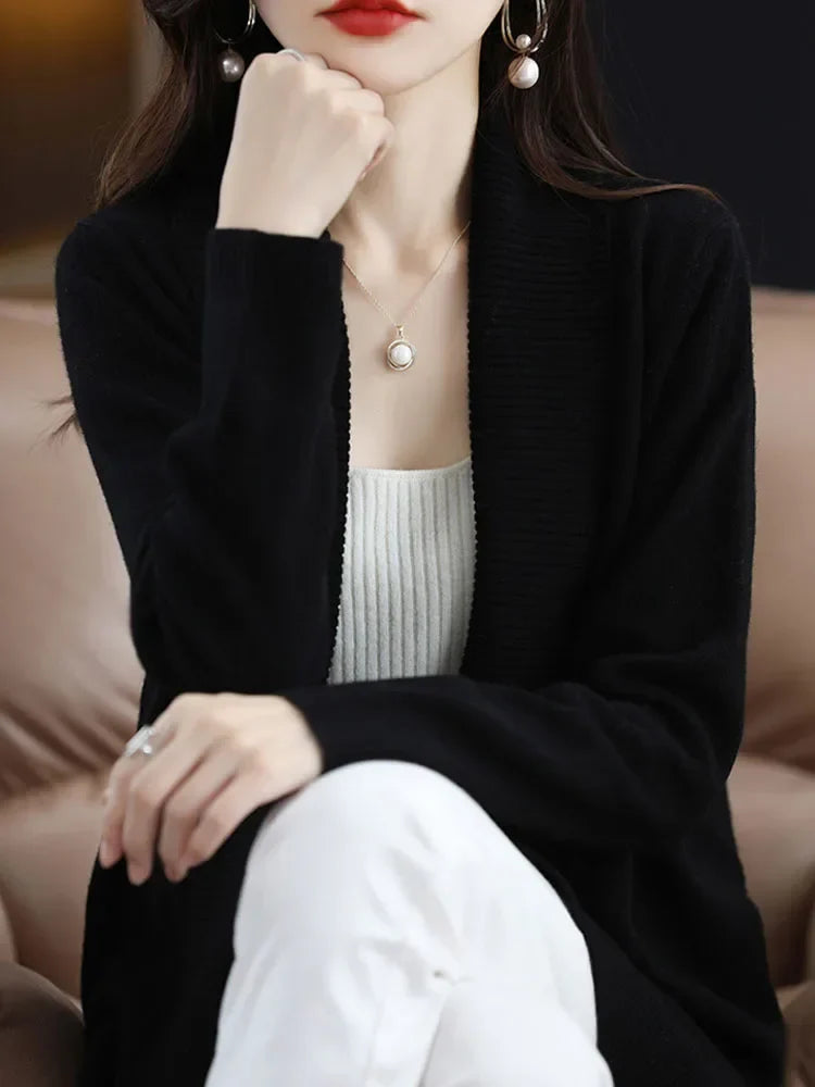 Knitted Sweater Women Cardigan V-Neck Knit Women Sweater Cardigans Sweaters-Dollar Bargains Online Shopping Australia