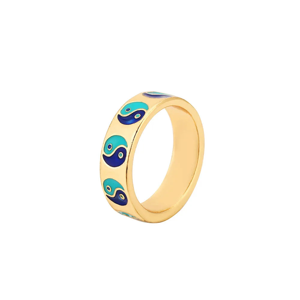 Drip Oil Love Set Ring For Women Simple Light Luxury Ladies Smiley Butterfly Jewelry Birthday Party Gifts-Dollar Bargains Online Shopping Australia