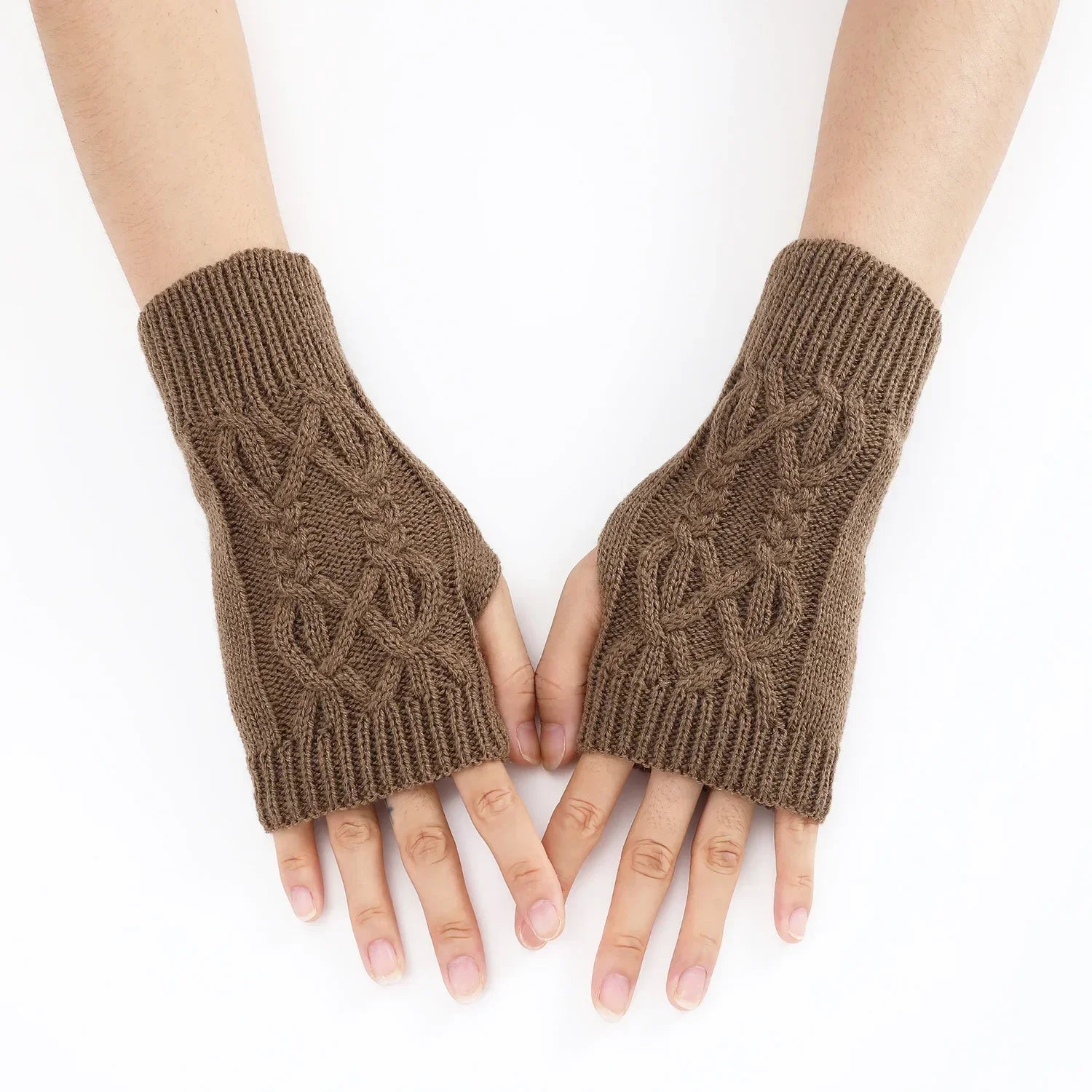 Half Finger Gloves for Women Winter Soft Warm Wool Knitting Arm Gloves Soft Warm Half Finger Handschoenen Unisex Mitten-Dollar Bargains Online Shopping Australia
