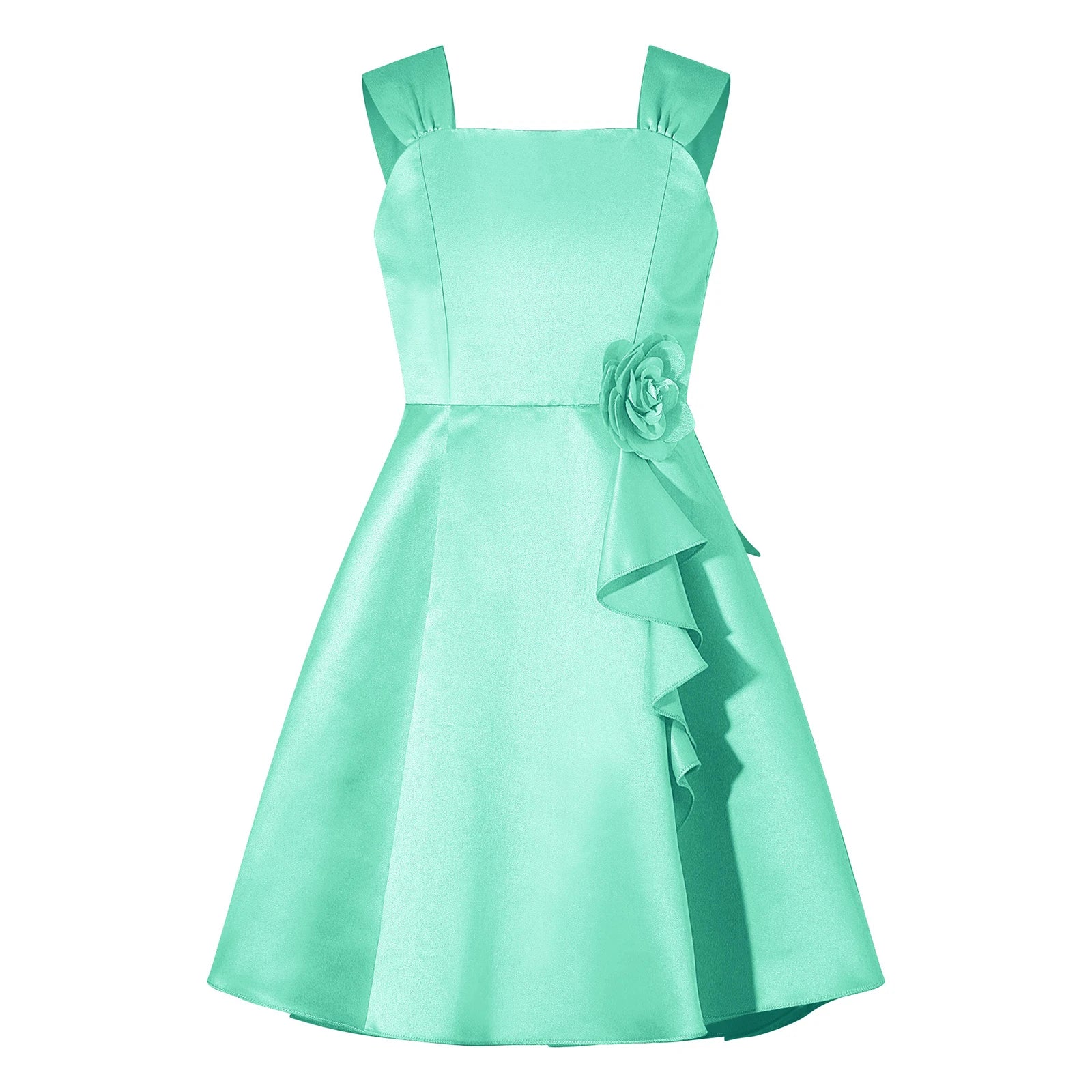 Girls Summer Sleeveless Princess Dress Elegant Satin Wedding Bridesmaid Party Dress Big Bowknot A-line Tutu for Birthday Evening-Dollar Bargains Online Shopping Australia