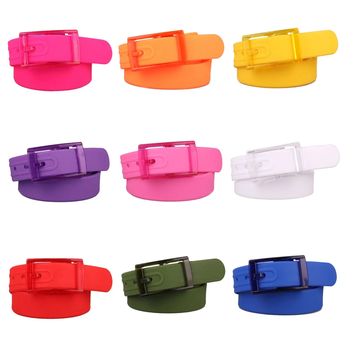 Candy Type Fashion Men And Women Lovers General Belt Silica Gel Belt Plastic Belt Defence Allergy Environmental Protection Belt