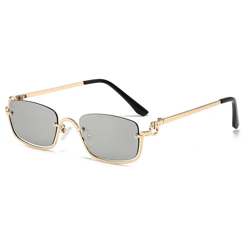 Fashion Small Square Women's Sunglasses Luxury Brand Metal Half Frame-Dollar Bargains Online Shopping Australia