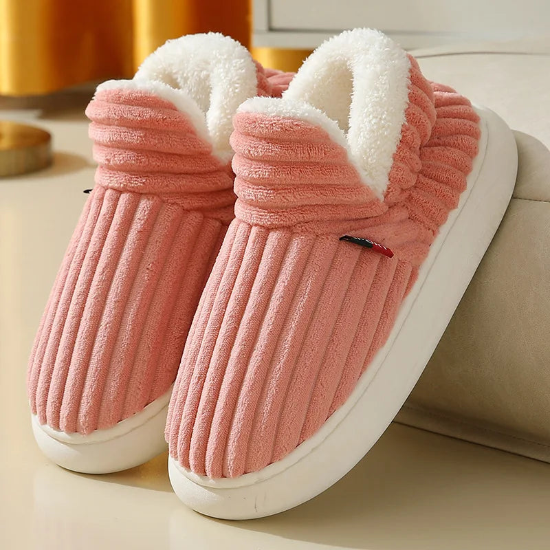 Unisex Home Men Cotton Slippers Casual Plush Shoes Warm Velvet Sneakers-Dollar Bargains Online Shopping Australia