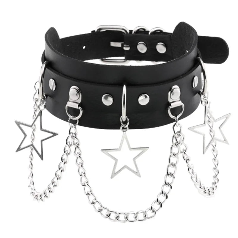 Harajuku Cosplay Rivet Punk Rock Gothi Women Collar Sexy PU Leather Heart Cross Spike Hip Hop Bondage Choker Jewelry-Dollar Bargains Online Shopping Australia
