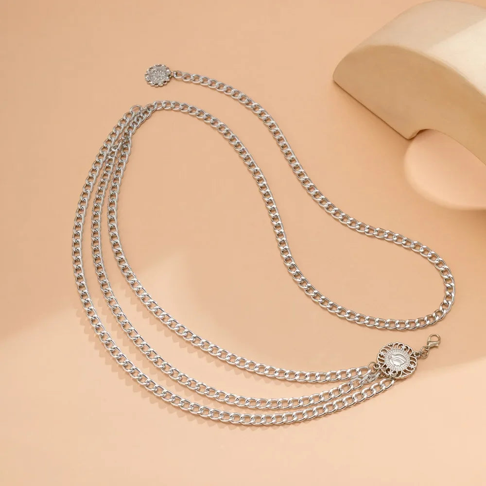 Boho Sexy Women Fashion Belt Hip High Waist Gold Silver Color Narrow Metal Body Chain Chunky Fringes New-Dollar Bargains Online Shopping Australia