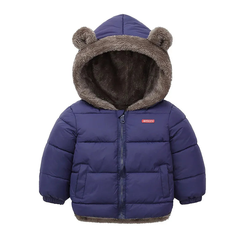Baby Boys Girls Jacket Hooded Cotton Outerwear Children's Thick Fleece Coat Cashmere Padded Jackets Winter Boys Girls Warm Coats-Dollar Bargains Online Shopping Australia