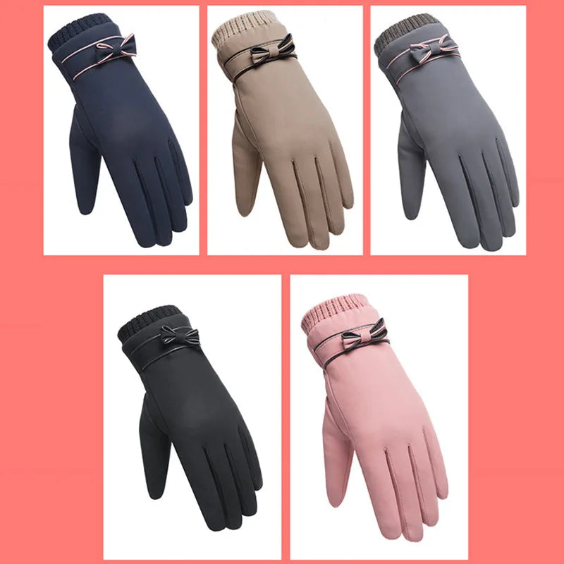 Winter Women Gloves Hand Warmer Thermal Fleece Lined Guantes Full Finger Ladies Mitten Touchscreen Waterproof Bike Cycling Glove-Dollar Bargains Online Shopping Australia