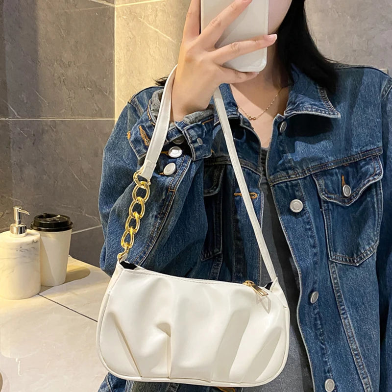 Cloud Pleated Causal Handbag Women's Dumpling Tote Armpit Bag Shopping Shoulder Bags Underarm Bag-Dollar Bargains Online Shopping Australia