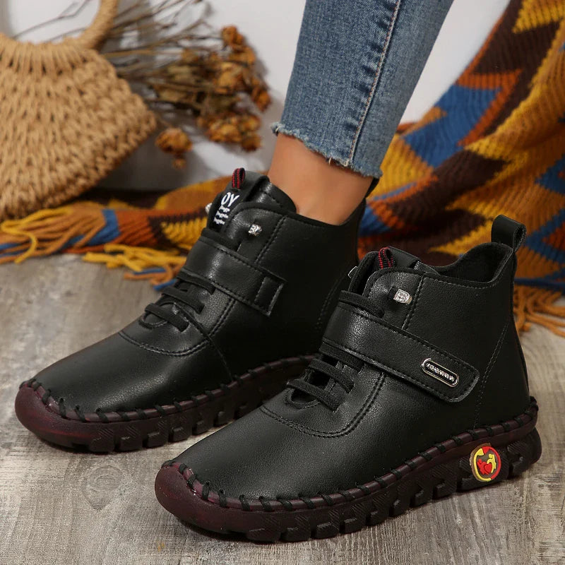 Sneakers Women Shoes Platform Loafers Lace Up Leather Flat Slip On New Spring Casual Mom Shoes Hand Stitched Winter Bare Boots-Dollar Bargains Online Shopping Australia
