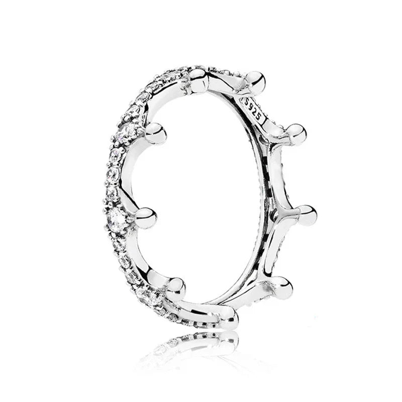 925 Silver Stackable Love Heart Crown Ring For Women Original Silver 925 Rings Brand Jewelry Gift