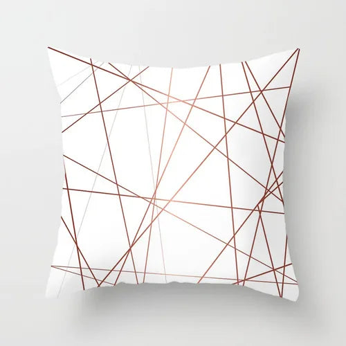 Nordic Style Pink Pillow Marble Geometric Series Waist Rest Cover Sofa Cushion with Removable-Dollar Bargains Online Shopping Australia