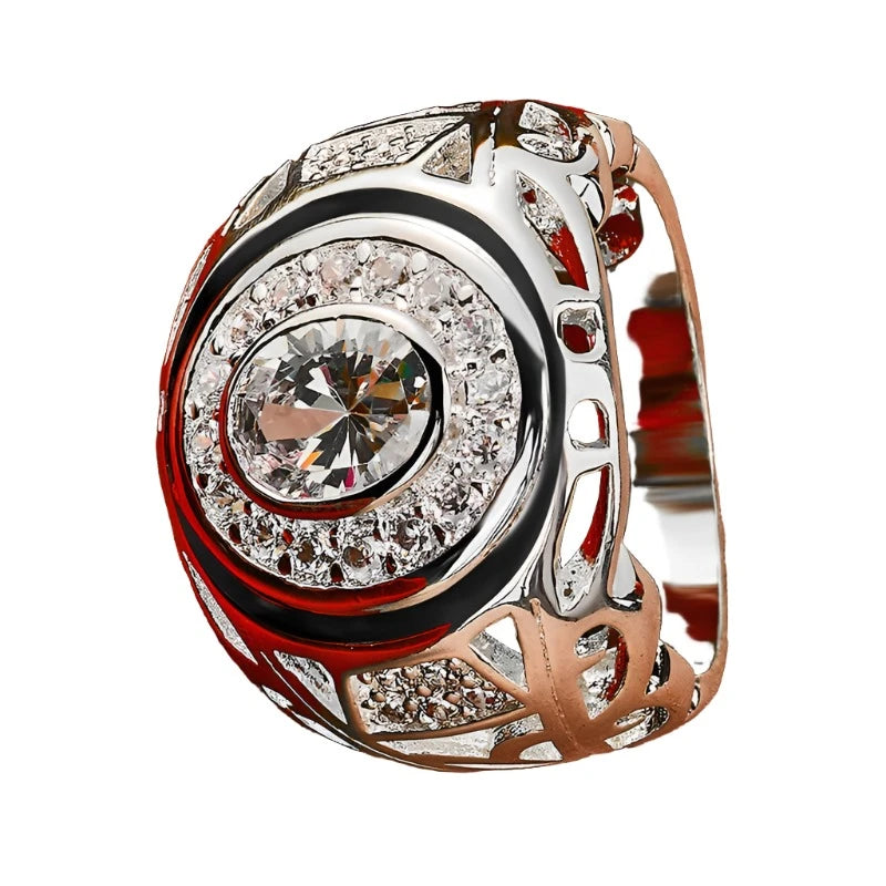 925 Sterling SilverWomen Man Round Large Zircon Ring Fashion Wedding Engagement Charms Party Fine Jewelry-Dollar Bargains Online Shopping Australia