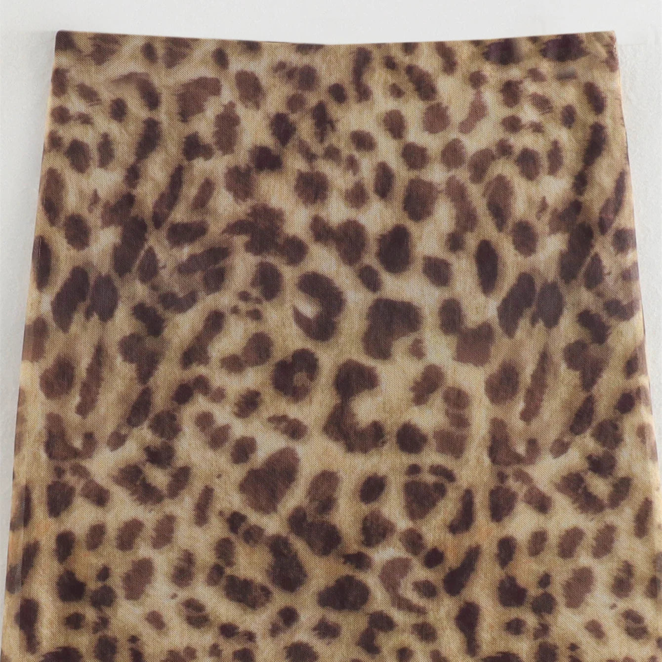 Women Leopard Tulle Midi Skirt High Waist Elasticated Waistband Long Skirts Streetwear-Dollar Bargains Online Shopping Australia