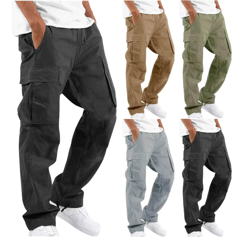 Men's Overalls Drawstring Multi-pocket Casual Pants
