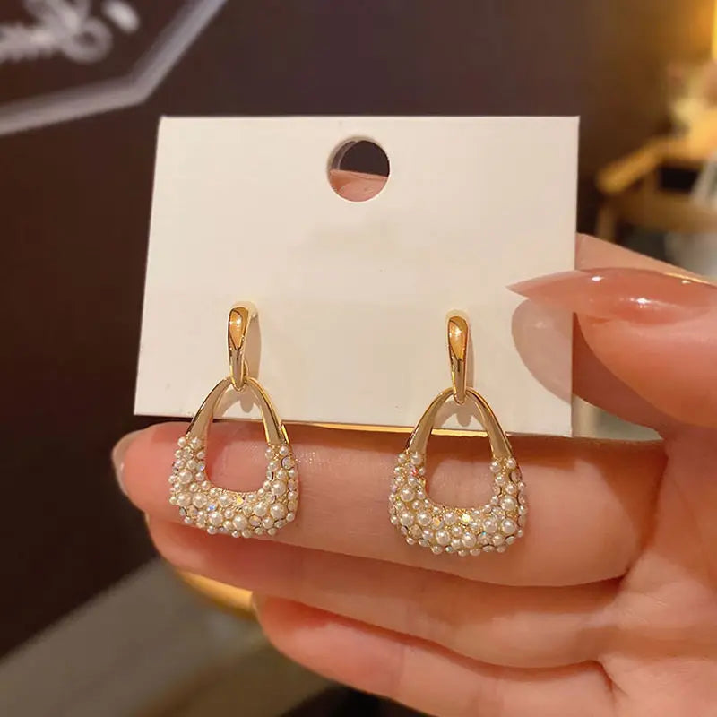 Simple Temperament Circle Pearl Earrings Fashion Small Versatile Earrings Women's Jewelry-Dollar Bargains Online Shopping Australia