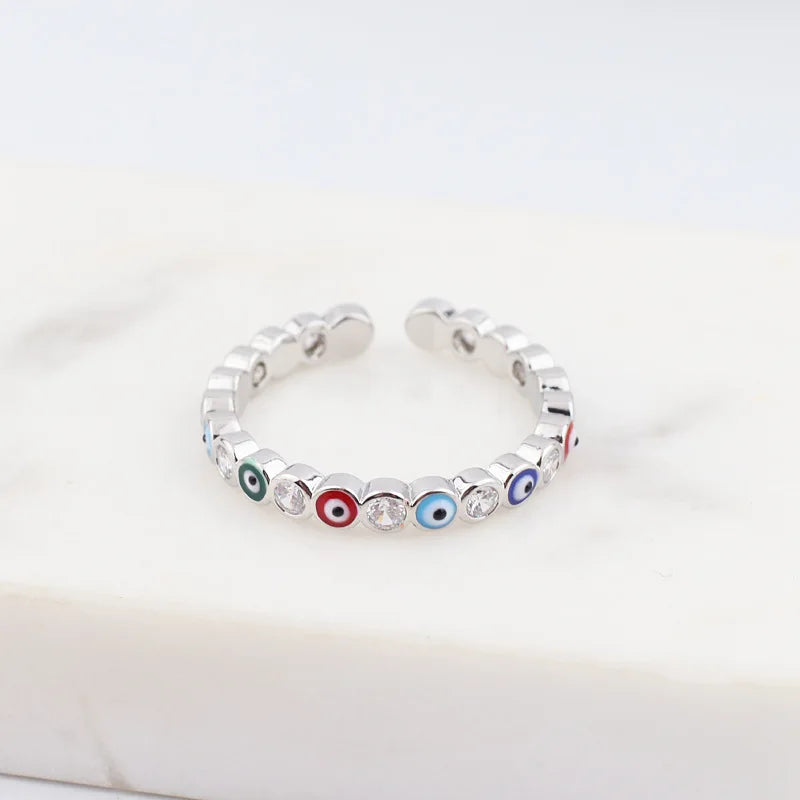Bohemia Lucky Turkish Blue Evil Eye Rings Dripping Oil Open Adjustable Finger Rings for Women Jewelry Gift-Dollar Bargains Online Shopping Australia