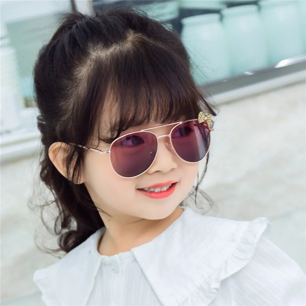 Kids Cute Sunglasses Metal Frame Children Sun Glasses Fashion Girls Outdoor Cycling Goggles Party Eyewear Photography Supplies-Dollar Bargains Online Shopping Australia