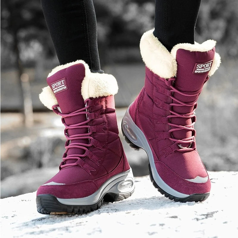 Boots Winter High Quality Keep Warm Mid-Calf Waterproof Snow Boots Women Comfortable Ladies Thigh High Hiking Boots-Dollar Bargains Online Shopping Australia