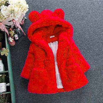 Baby Girls Jacket Warm Faux Fur Coat For Girls Christmas Princess Plush Children Clothing-Dollar Bargains Online Shopping Australia