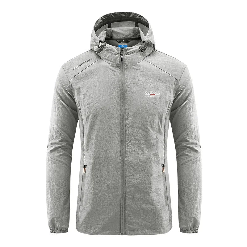 Men Hiking Fishing Cycling Hooded Gym Sport Windbreaker Ultra Light Coat Men Outdoor Quick Dry Sun-Protective Thin Jacket-Dollar Bargains Online Shopping Australia