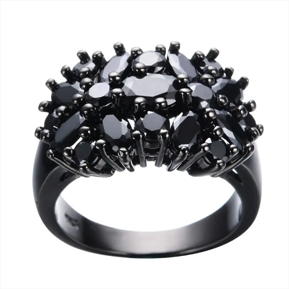 Luxury Rings Unique Female Black Oval Inlaid Cross Border Rings Vintage Big Wedding Rings For Women Men Jewelry Gift Fashion-Dollar Bargains Online Shopping Australia