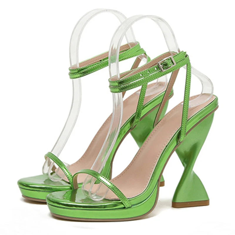 Ladies Elegant Purple Strange High Heels Waterproof Platform Sandals For Women Design Summer Party Dress Chunky Shoes-Dollar Bargains Online Shopping Australia
