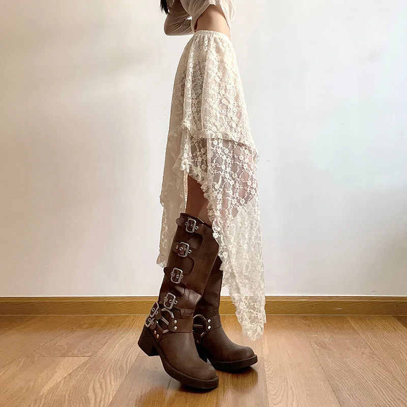 Bohemian Skirts Women Lace All-match Korean Style Hotsweet Streetwear Summer Casual Trendy Aesthetic College Asymmetrical Daily-Dollar Bargains Online Shopping Australia