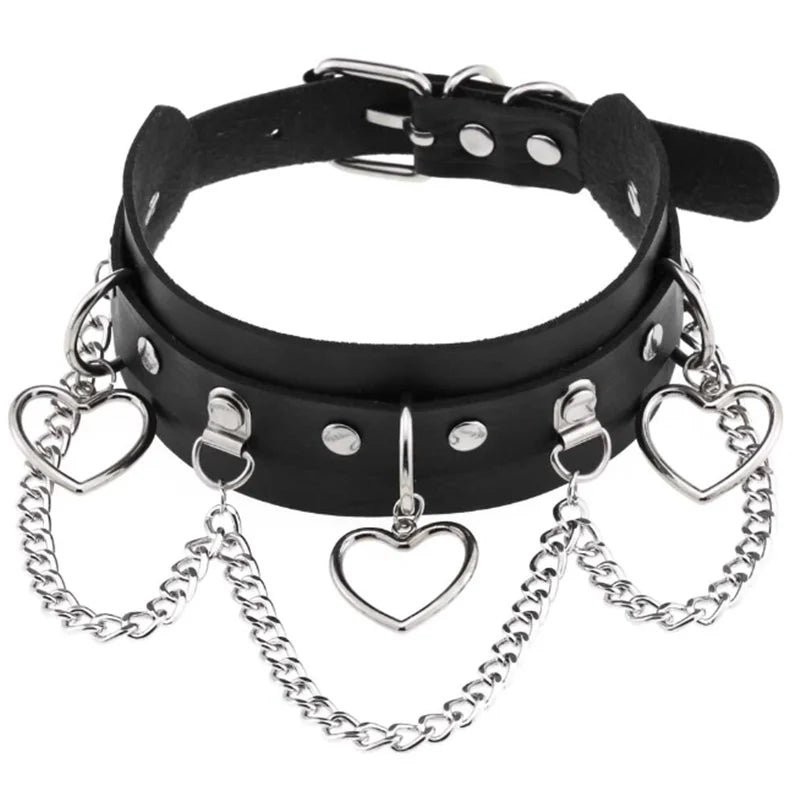 Harajuku Cosplay Rivet Punk Rock Gothi Women Collar Sexy PU Leather Heart Cross Spike Hip Hop Bondage Choker Jewelry-Dollar Bargains Online Shopping Australia